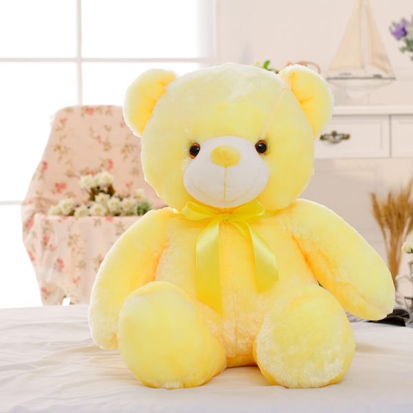 Urso Teddy de pelúcia com brilho colorido em Led