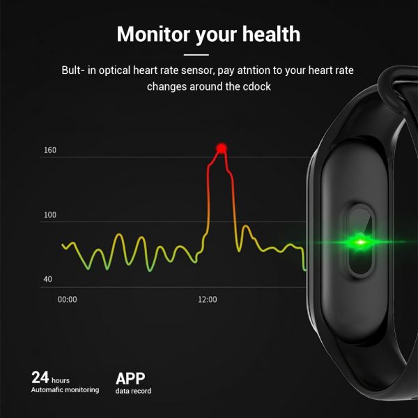 Relógio Smartwatch pulseira à prova d'água com monitor de freqüência cardíaca rastreador fitness masculino unisex para android telefone