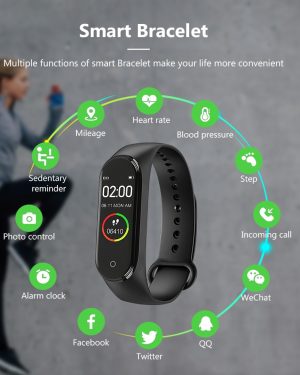 Relógio smartwatch prova d’água com monitor de freqüência cardíaca